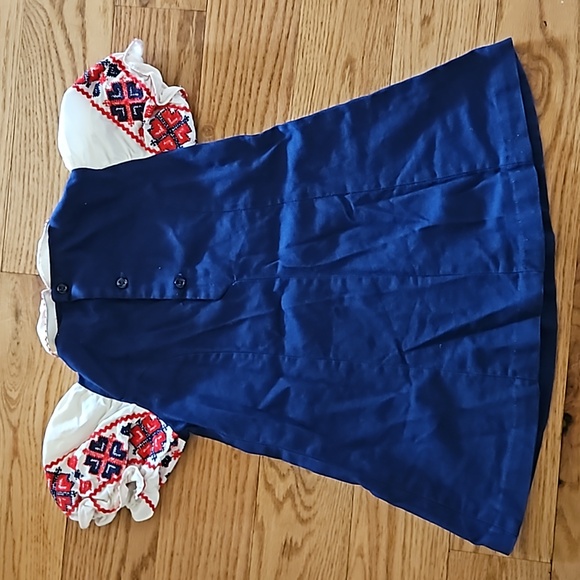 VINTAGE HONEYSUCKLE DRESS 6 GIRLS BLUE RED WHITE 1950s 60s 50s - Picture 6 of 9